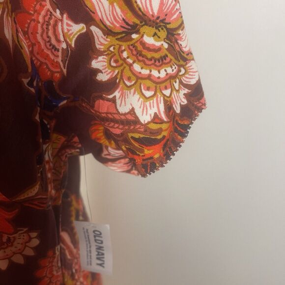 Old Navy Tiered Swing Dress XL Prairiecore Flutter Sleeve Cottagecore Boho Midi - Picture 4 of 15